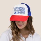 Viktorianisch Majolica: Patchwork Fliesenmuster. Truckerkappe (Beispiel)