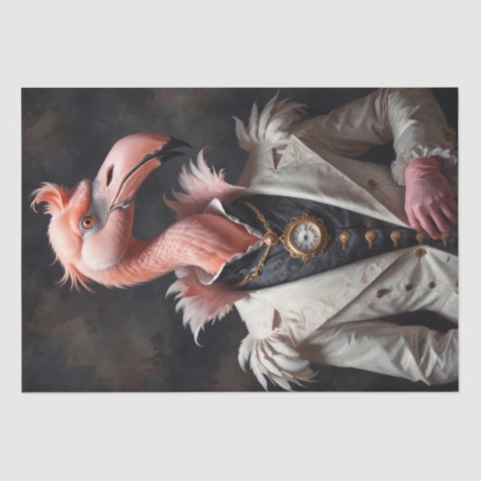 Viktorianisch Male Flamingo - Decoupage- Seidenpapier (Vorderseite)