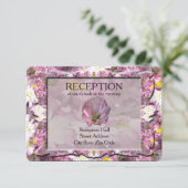 Viktorianisch Mauve Floral Empfang Einladung (Stehend Vorderseite)