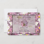 Viktorianisch Mauve Floral Empfang Einladung (Vorderseite)