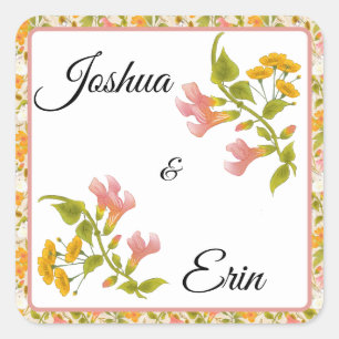 Viktorianisch Meadow - Hochzeitstipendium Quadratischer Aufkleber
