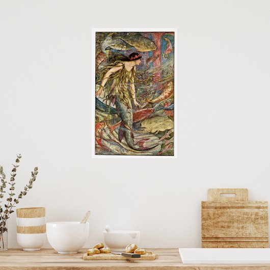 Viktorianisch Mermaid Art von H J Ford Poster (Küche)