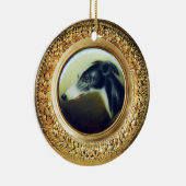 VIKTORIANISCH MINIATURE DOG PORTRAITS Irish Greyho Keramik Ornament (Rechts)
