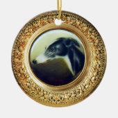 VIKTORIANISCH MINIATURE DOG PORTRAITS Irish Greyho Keramik Ornament (Vorne)