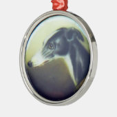 VIKTORIANISCH MINIATURE DOG PORTRAITS Irish Greyho Ornament Aus Metall (Links)