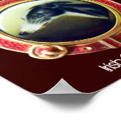 VIKTORIANISCH MINIATURE DOG PORTRAITS Irish Greyho Poster (Ecke)