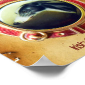 VIKTORIANISCH MINIATURE DOG PORTRAITS Irish Greyho Poster (Ecke)