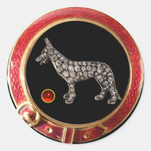 VIKTORIANISCH MINIATURHUNDERPORTRAITS DEUTSCHE SCH RUNDER AUFKLEBER