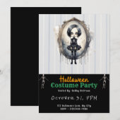 Viktorianisch Mirror Gothic Girl Black Halloween Einladung (Vorne/Hinten)