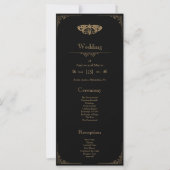 Viktorianisch Moth Elegant Gothic Wedding Program (Vorderseite)