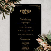 Viktorianisch Moth Elegant Gothic Wedding Program
