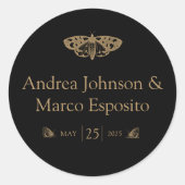 Viktorianisch Moth Elegant Gotische Gastgeschenk H Runder Aufkleber (Vorderseite)