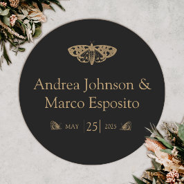 Viktorianisch Moth Elegant Gotische Gastgeschenk H Runder Aufkleber