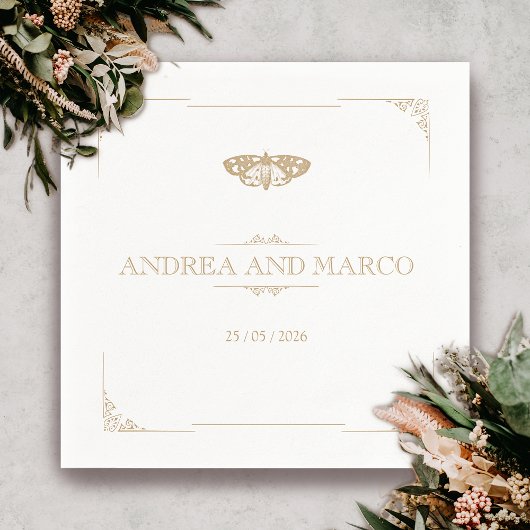 Viktorianisch Moth Elegant Gotische Hochzeit Serviette