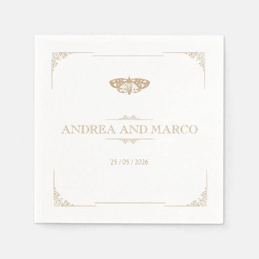 Viktorianisch Moth Elegant Gotische Hochzeit Serviette (Vorderseite)