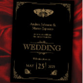 Viktorianisch Moth Elegante Gotische Hochzeitsfeie Einladung