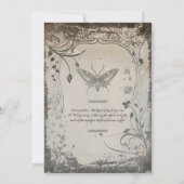 Viktorianisch Moth Gothic Halloween-Party Soirée Einladung (Rückseite)