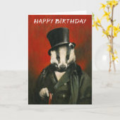 Viktorianisch Mr Badger Birthday Card Karte (Gelbe Blume)