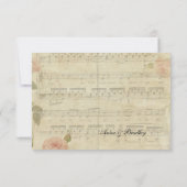 Viktorianisch Music Rose uAwg mit Umschlägen RSVP Karte (Rückseite)