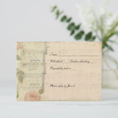 Viktorianisch Music Rose uAwg mit Umschlägen RSVP Karte (Stehend Vorderseite)