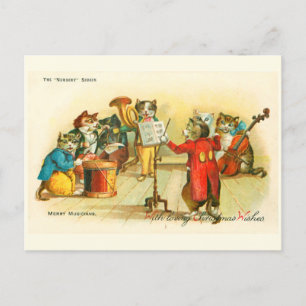 Viktorianisch Musical Christmas Cats Band Louis Wa Postkarte