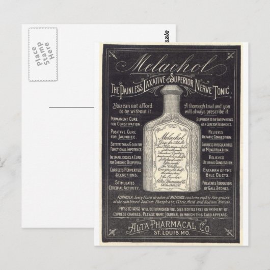 Viktorianisch Nerve Tonic Postkarte (Vorne/Hinten)