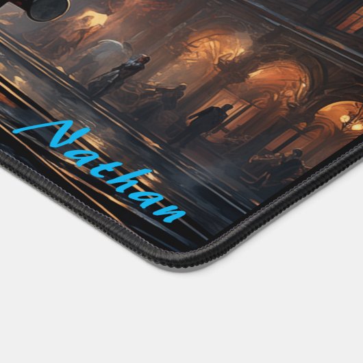 Viktorianisch Noir Steampunk Train Schreibtischunterlage (Ecke)