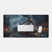 Viktorianisch Noir Steampunk Train Schreibtischunterlage (Tastatur & Maus)