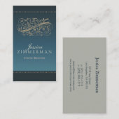 Viktorianisch Ocean Blue Business Card Visitenkarte (Vorne/Hinten)