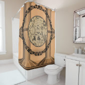 Viktorianisch-orange-tannenschwarzer Duschvorhang (Beispiel)