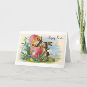 Viktorianisch Ostern Bunny Küss Osterkarte Feiertagskarte