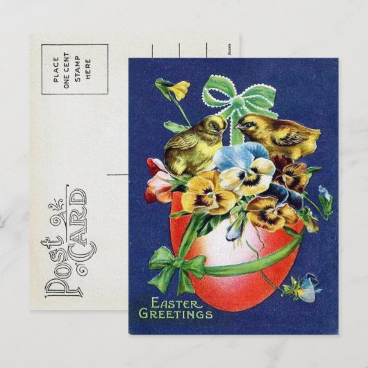 Viktorianisch Ostern Feiertagspostkarte (Vorne/Hinten)