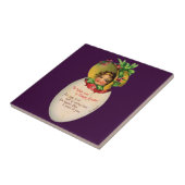 Viktorianisch Ostern, Vintages Mädchen mit Bonnet  Fliese (Seite)