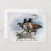 Viktorianisch Owls Christmas Postkarte (Vorne/Hinten)