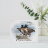 Viktorianisch Owls Christmas Postkarte (Stehend Vorderseite)