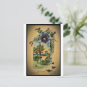 Viktorianisch Pansy Pastoral Postkarte (Stehend Vorderseite)