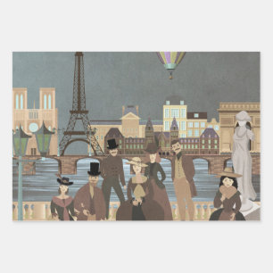 Viktorianisch Paris Geschenkpapier Set
