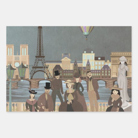Viktorianisch Paris Geschenkpapier Set (Vorderseite)