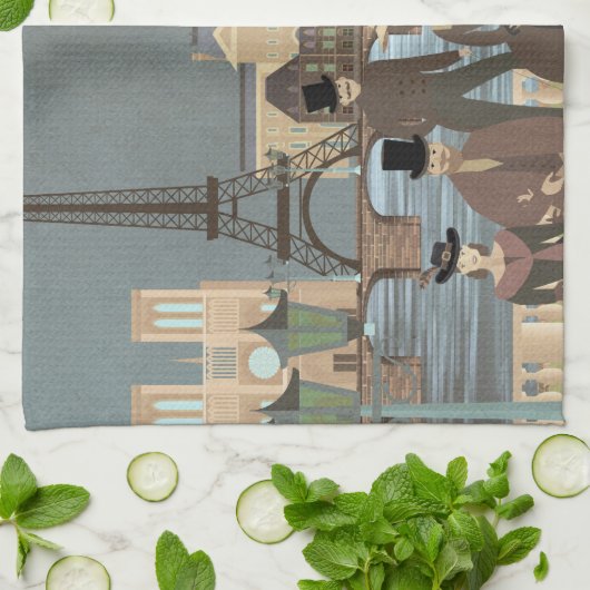 Viktorianisch Paris Geschirrtuch (Gefaltet)