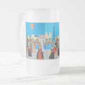 Viktorianisch Paris Mattglas Bierglas (Vorderseite Links)