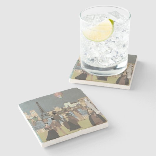 Viktorianisch Paris Steinuntersetzer (Seitenansicht)