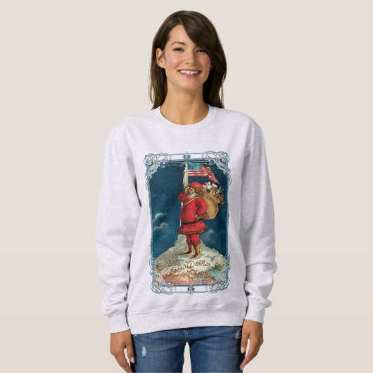 Viktorianisch Patriotic Santa Sweatshirt (Vorne ganz)