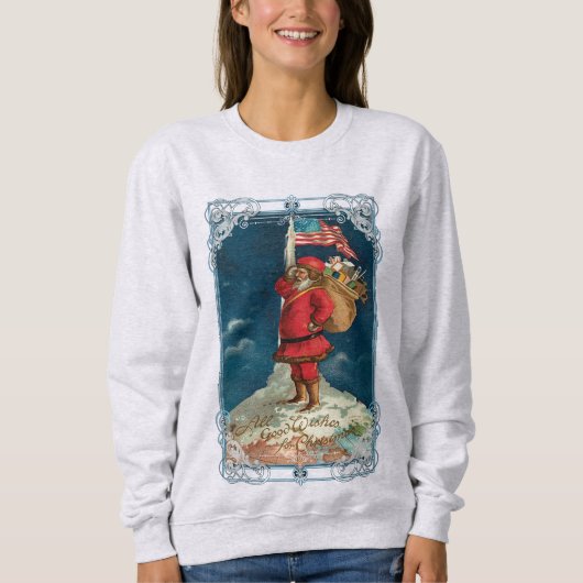 Viktorianisch Patriotic Santa Sweatshirt (Vorderseite)