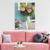 Viktorianisch Peonies - Martha's Vineyard Canvas P Leinwanddruck (Insitu (Wohnzimmer))