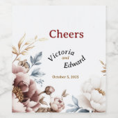 Viktorianisch Peony Luxe Beverage & Wine Flaschen Weinetikett (Einzelnes Label)