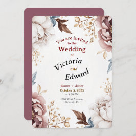 Viktorianisch Peony Luxe Einladungs-Karte Einladung