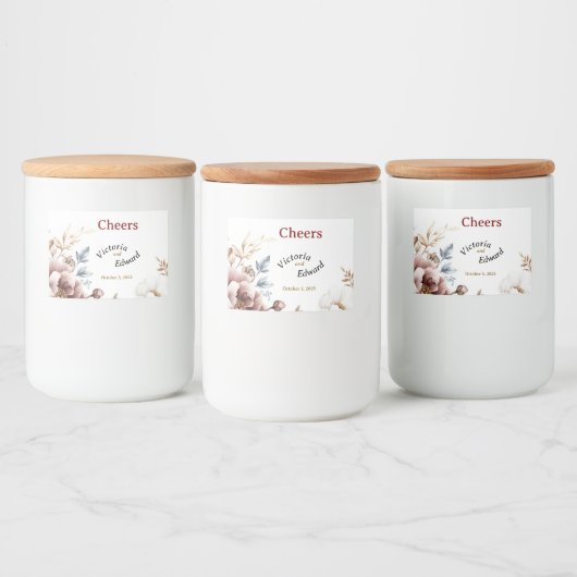 Viktorianisch Peony Luxe Food Container Labels Lebensmitteletikett (Flaschen)