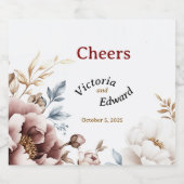 Viktorianisch Peony Luxe Getränke Liquor Flaschen Alkoholflaschenetikett (Einzelnes Label)