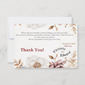 Viktorianisch Peony Luxe Wedding Dankeskarte (Vorderseite)