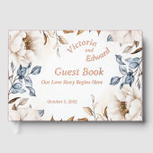 Viktorianisch Peony Luxe Wedding Foil Gästebuch (Vorderseite)